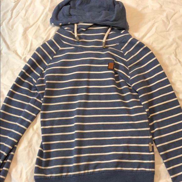 Naketano Tops - Blue striped hoodie